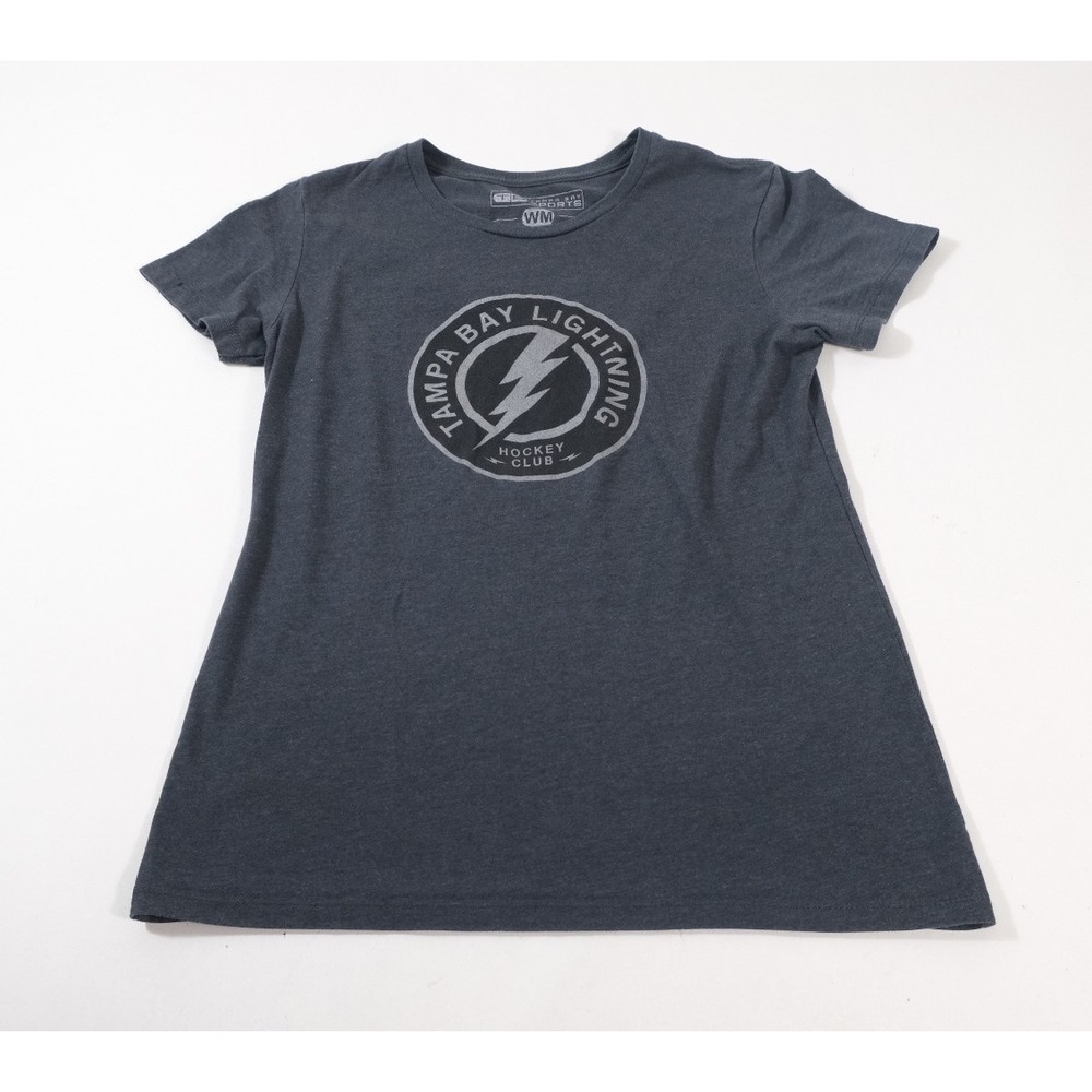 Tampa Bay Sports T-Shirt Womens Medium Grey Lightning Hockey Club Graphic Tee